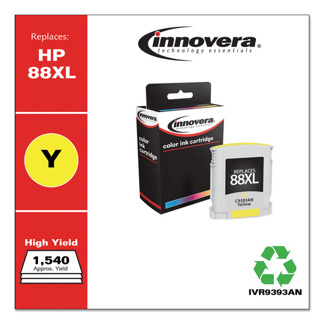 INNOVERA 9393AN Remanufactured Yellow High-Yield Ink, Replacement for 88XL (C3939AN), 1,540 Page-Yield