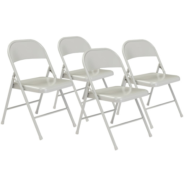 NATIONAL PUBLIC SEATING CORP National Public Seating 902  Commercialine Folding Chairs, Gray, Set Of 4 Chairs