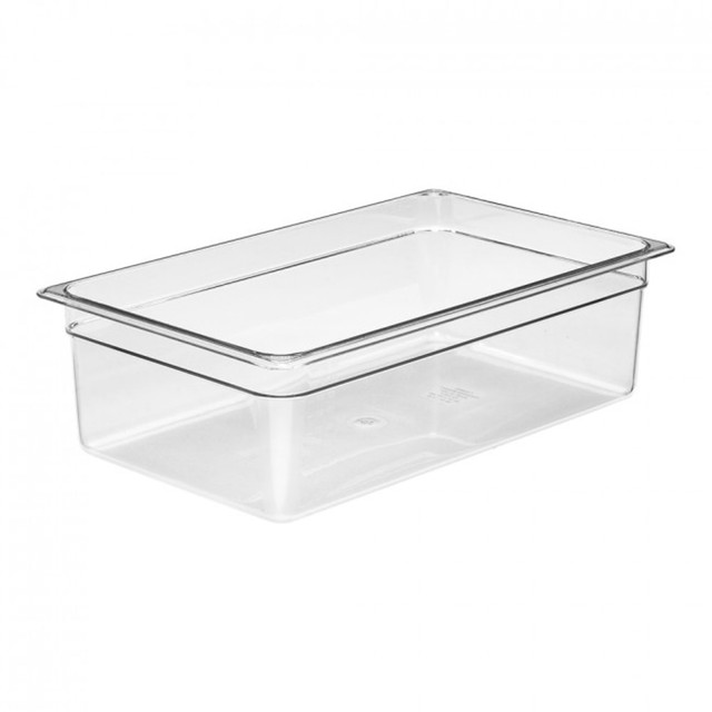 Keep your kitchen running smoothly with Cambro Camwear Polycarbonate Full Size Food Pans. The polycarbonate material is resistant to breaks and damage for lasting use.  Made from virtually unbreakable Camwear polycarbonate.  Built to withstand temperatures from -40 deg.F to 210 deg.F degrees.