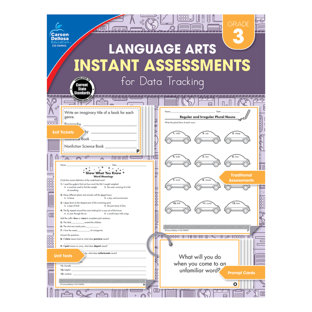 CARSON-DELLOSA PUBLISHING LLC 104943 Carson-Dellosa Instant Assessments For Data Tracking Language Arts Resource Book, Grade 3 CARSON-DELLOSA PUBLISHING LLC 104943 Carson-Dellosa Instant Assessments For Data Tracking Language Arts Resource Book, Grade 3