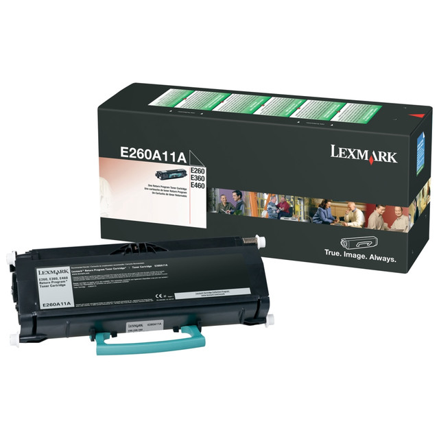 Compatible Lexmark models: E : E260, E260d, E260dn, E260dt, E260dtn, E360d, E360dn, E360dtn, E460d, E460dn, E460dtn, E460dw, E462dtn.  .    Return Program cartridge for savings  Also works in E360D, E360DN, E460DN, E460DW and E462DTN  Outstanding results page after page  Precision pairing between printer and cartridge for great value  Compatible with Lexmark E260D and E260DN  Yields up to 3,500 pages.  Designed to provide exceptional value, reliability and outstanding print quality.  Backed by the manufacturers 100% guaranteed lifetime warranty.  Recycling solution - designed to encourage recycling, helping you divert materials from landfill.