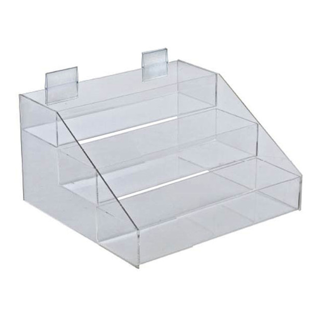 AZAR DISPLAYS 326048 3-Tier 3-Compartment Counter Display, 7inH x 12inW x 11-3/4inD, Clear AZAR DISPLAYS 326048 3-Tier 3-Compartment Counter Display, 7inH x 12inW x 11-3/4inD, Clear