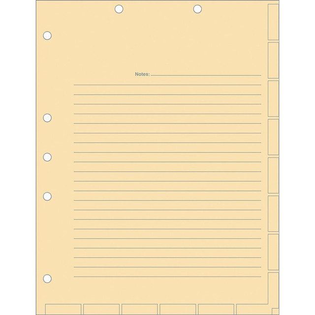 TABBIES DIV 54519 Tabbies 7-hole Manila Chart Divider Sheets - 8.5in Divider Width x 11in Divider Length - 7 Hole Punched - Manila Divider - 400 / Box TABBIES DIV 54519 Tabbies 7-hole Manila Chart Divider Sheets - 8.5in Divider Width x 11in Divider Length - 7 Hole Punched - Manila Divider - 400 / Box