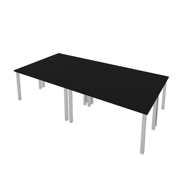 BESTAR INC. Bestar 65901-000018  Universal 60inW Table Computer Desks With Square Metal Legs, Black, Set Of 4 Computer Desks