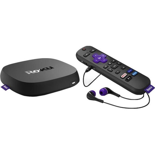 ROKU, INC. Roku 4802R  Ultra 4K/HDR/Dolby Vision Streaming Device And Voice Remote Pro With Rechargeable Battery, Black