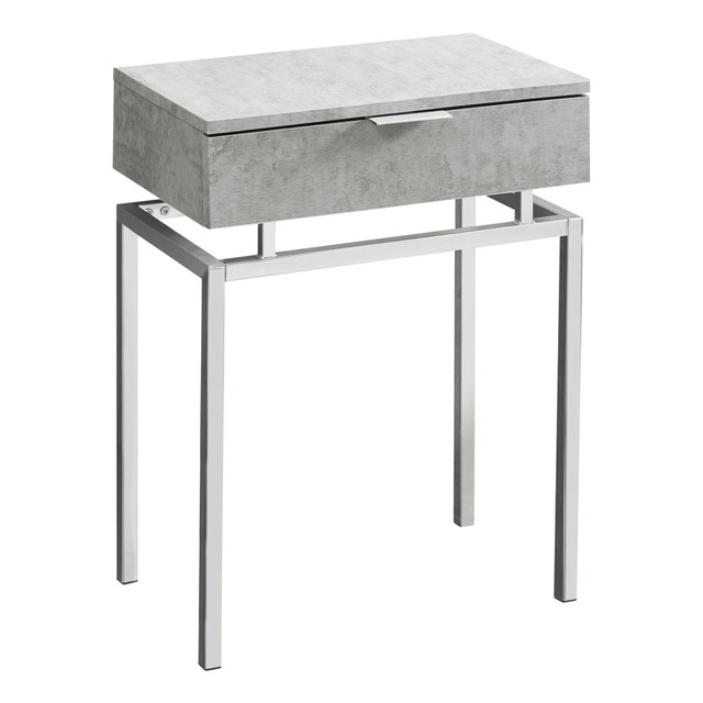 MONARCH PRODUCTS Monarch Specialties I 3461  Accent Table, Rectangular, Gray Cement/Chrome