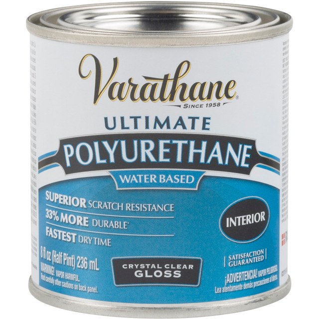RUST-OLEUM CORPORATION 200061H Varathane Ultimate Water-Based Polyurethane, 8 Oz, Crystal Clear Gloss, Pack Of 4 Cans RUST-OLEUM CORPORATION 200061H Varathane Ultimate Water-Based Polyurethane, 8 Oz, Crystal Clear Gloss, Pack Of 4 Cans