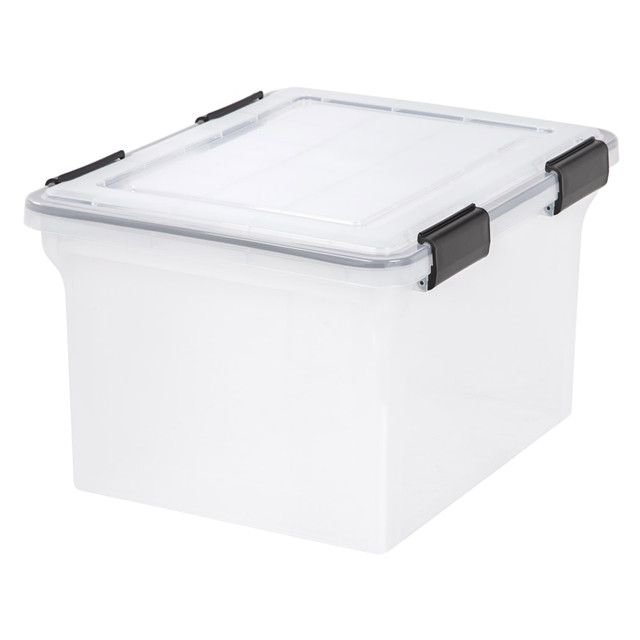 IRIS USA, INC. 110600 Iris Weathertight Storage File Box, Letter/Legal Size, 10 9/10in x 14 1/2in x 17 7/8in, Clear