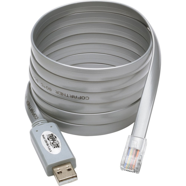 TRIPP LITE U209-006-RJ45-X Eaton Tripp Lite Series USB-A to RJ45 Serial Rollover Cable (M/M) - Cisco Compatible, 250 Kbps, 6 ft. (1.83 m), Gray - Serial for Network Device, Modem, Router, Switch - 31.25 kB/s - 6 ft - 1 x Type A Male USB - 1 x RJ-45 M