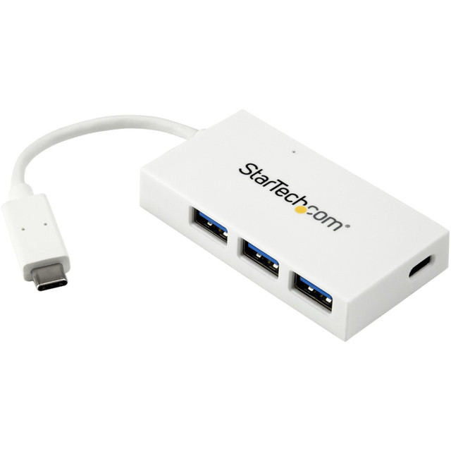 STARTECH.COM HB30C3A1CFBW  4 Port USB C Hub with 1x USB-C & 3x USB-A (SuperSpeed 5Gbps) - USB Bus Powered - Portable/Laptop USB 3.0 Type-C Hub - White