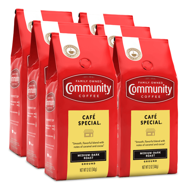 COMMUNITY COFFEE COMPANY LLC 3570001855 Community Coffee Arabica Ground Coffee, Cafe Special, 12 Oz Per Bag, Carton Of 6 Bags COMMUNITY COFFEE COMPANY LLC 3570001855 Community Coffee Arabica Ground Coffee, Cafe Special, 12 Oz Per Bag, Carton Of 6 Bags