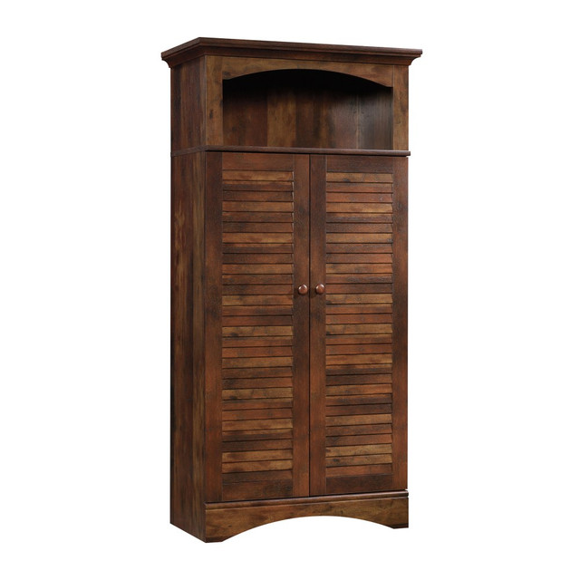 SAUDER WOODWORKING CO. 423661 Sauder Harbor View Storage Cabinet, 3 Shelves, Curado Cherry