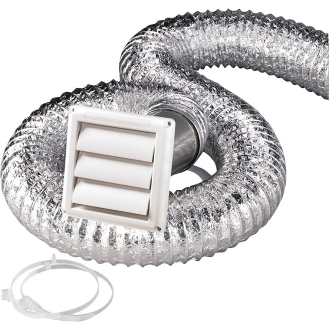 DEFLECT-O CORPORATION SK8WFW/8 Deflecto SK8WF Supurr-Flex Dryer Vent Kit, 8ft - Metal, Aluminum DEFLECT-O CORPORATION SK8WFW/8 Deflecto SK8WF Supurr-Flex Dryer Vent Kit, 8ft - Metal, Aluminum