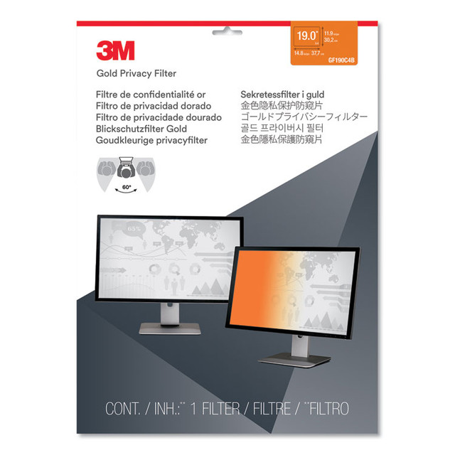 3M/COMMERCIAL TAPE DIV. GF190C4B Gold Frameless Privacy Filter for 19" Flat Panel Monitor