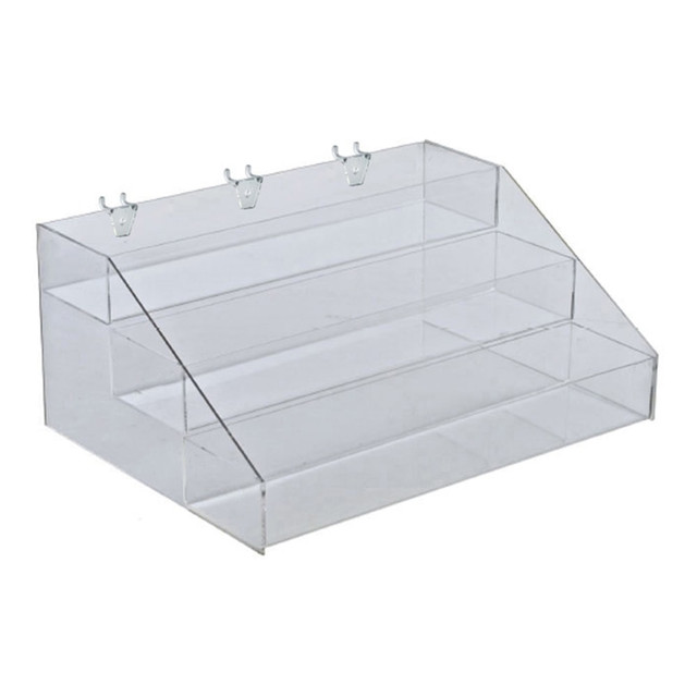 AZAR DISPLAYS 326047  3-Tier Step Display Organizer, 7inH x 16inW x 11-3/4inD, Clear