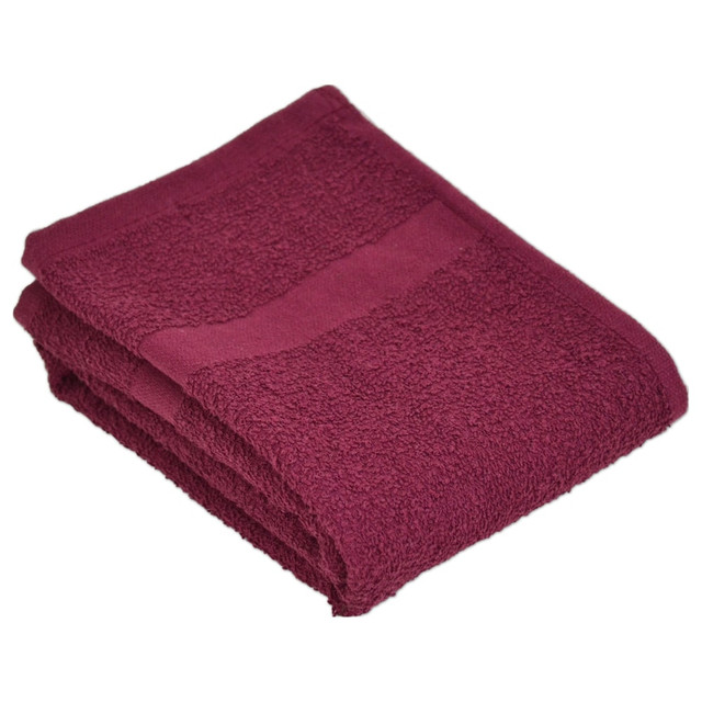R&R TEXTILE MILLS INC Valu 71626-12  Hand Towels, 16in x 27in, Burgundy, Pack Of 12 Towels
