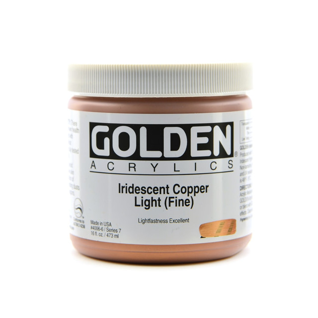 GOLDEN ARTIST COLORS, INC. Golden 4006-6  Acrylic Paint, Fine, 16 Oz, Iridescent Copper Light