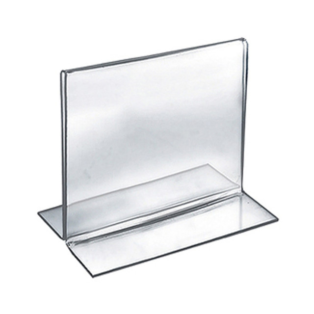 AZAR DISPLAYS 152728  Acrylic Horizontal/Vertical 2-Sided Sign Holders, 5inH x 5inW x 3inD, Clear, Pack Of 10 Holders