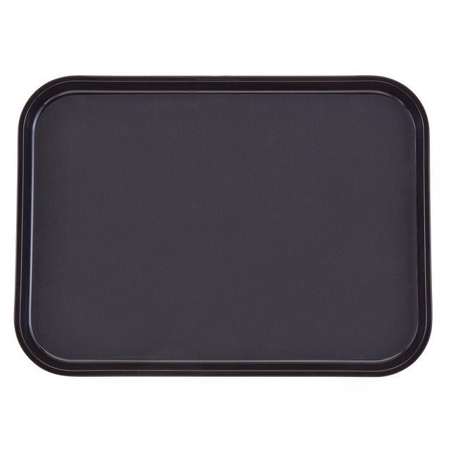 CAMBRO MFG. CO. PT1014110 Cambro Rectangular Camtread Trays, 10in x 14in, Black, Set Of 24 Trays