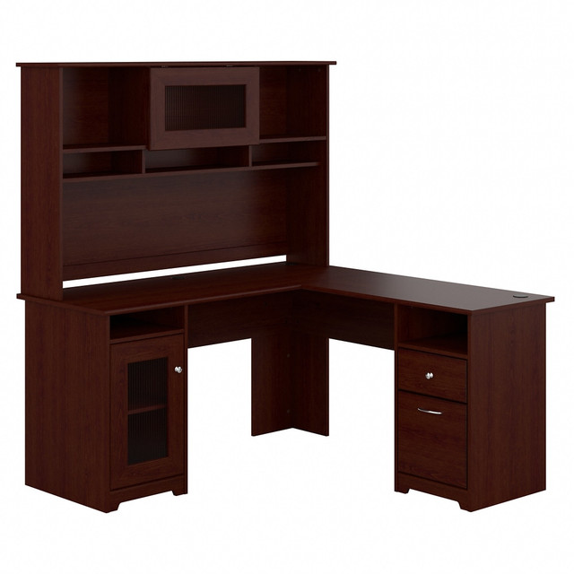 BUSH INDUSTRIES INC. CAB001HVC Bush Furniture Cabot L Shaped Desk With Hutch, Harvest Cherry, Standard Delivery BUSH INDUSTRIES INC. CAB001HVC Bush Furniture Cabot L Shaped Desk With Hutch, Harvest Cherry, Standard Delivery
