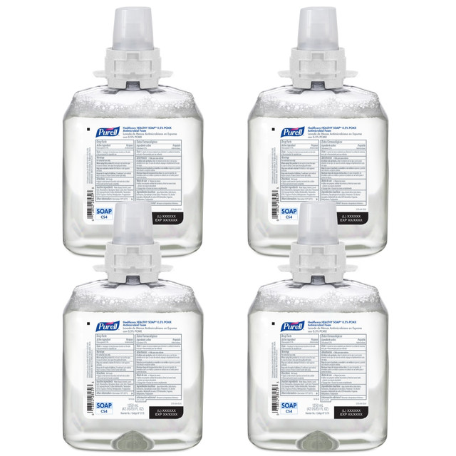GOJO INDUSTRIES INC 5178-04 Purell Healthcare Healthy Soap Antibacterial Foam Soap Refills, Floral Scent, 1250 mL, Pack Of 4 Refills GOJO INDUSTRIES INC 5178-04 Purell Healthcare Healthy Soap Antibacterial Foam Soap Refills, Floral Scent, 1250 mL, Pack Of 4 Refills
