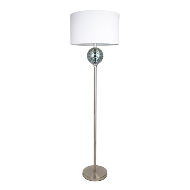 GRANDVIEW GALLERY LLC FL60-SCEPTER-KLC NIW LumiSource Scepter Contemporary Floor Lamp, 60-3/4inH, Off-White Shade/Brushed Nickel Base