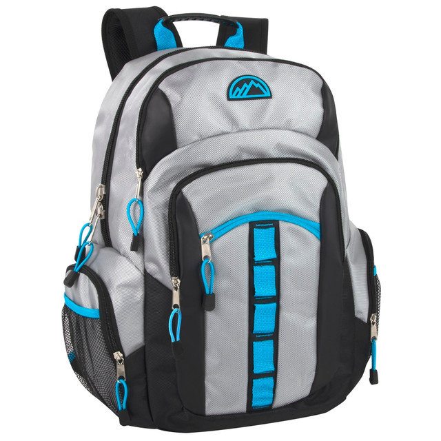 A.D. SUTTON & SONS/PACESETTER Mountain Edge 7265GRY  Multi-Pocket Daisy Chain Backpack With 17in Laptop Sleeve, Gray