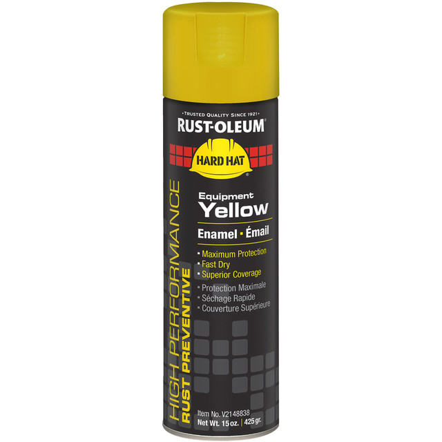 RUST-OLEUM CORPORATION V2148838 Rust-Oleum Hard Hat High Performance V2100 System Rust Preventive Enamel Spray Paint, 15 Oz, Gloss Equipment Yellow, Case Of 6 Cans RUST-OLEUM CORPORATION V2148838 Rust-Oleum Hard Hat High Performance V2100 System Rust Preventive Enamel Spray Paint, 15 Oz, Gloss Equipment Yellow, Case Of 6 Cans