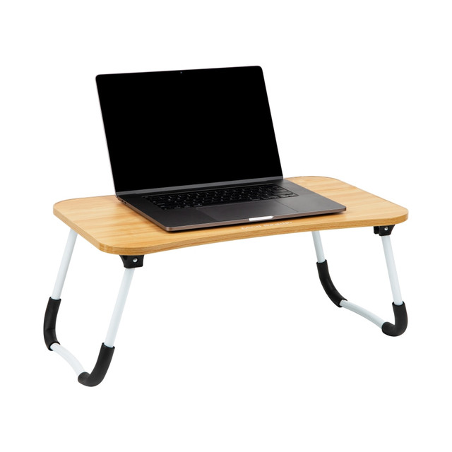 EMS MIND READER LLC Mind Reader LBSTUDY-BEI  Woodland Collection Portable Laptop Desk with Folding Legs, 10-1/2in H x 13-3/4in W x 24-1/4in L, Beige