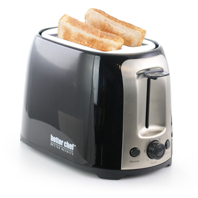 CRYSTAL PROMOTIONS 99595026M Better Chef 2-Slice Toaster, Extra-Wide-Slot, Black CRYSTAL PROMOTIONS 99595026M Better Chef 2-Slice Toaster, Extra-Wide-Slot, Black