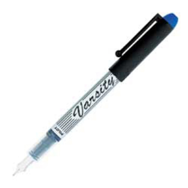 PILOT CORPORATION OF AMERICA 90011 Pilot Varsity Disposable Fountain Pen, Medium Point, Black Barrel, Blue Ink