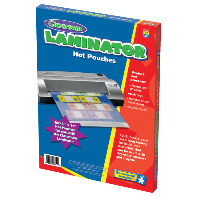 EDUCATIONAL INSIGHTS EI-8811 Learning Resources Classroom Laminator Pouches, 3 mils, 8 1/2in x 11in, Pack Of 100, EI-8811
