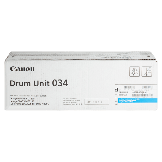 CANON USA, INC. 9457B001AA Canon 034 Cyan Drum Unit, 9457B001 CANON USA, INC. 9457B001AA Canon 034 Cyan Drum Unit, 9457B001