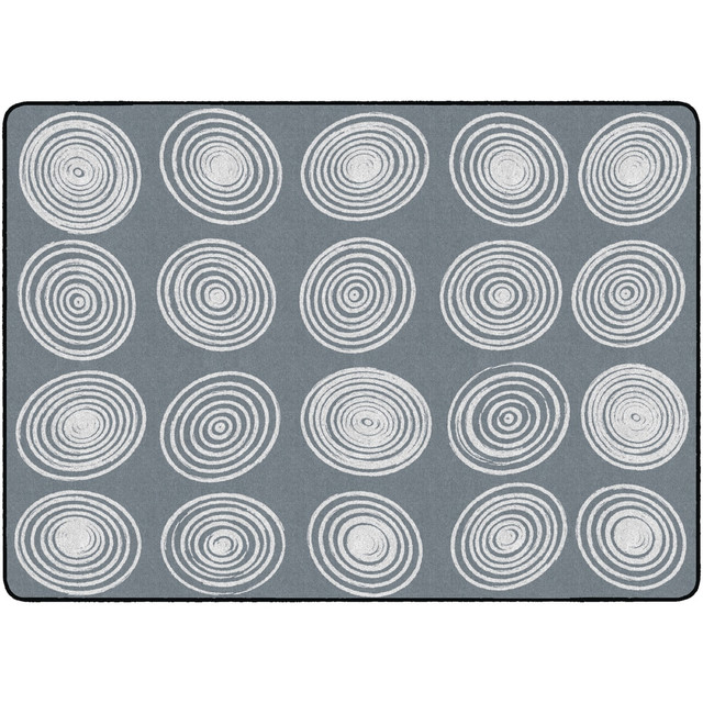 FLAGSHIP CARPETS FE415-32A  Circles Rug, Rectangle, 6ft x 8ft 4in, Gray/White