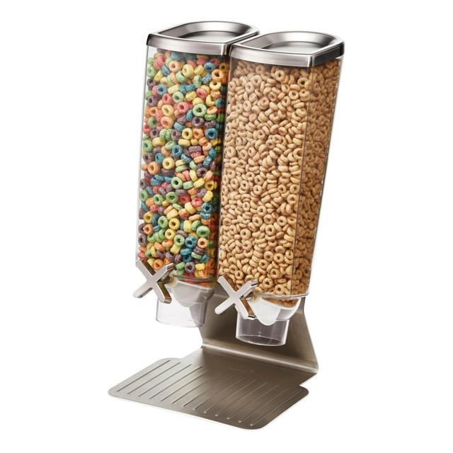 GOLD&LEVY INC. EZ514 Rosseto Serving Solutions EZ-PRO Dry Food Dispensers, Dual Container, Tabletop Stand, 256 Oz, Stainless