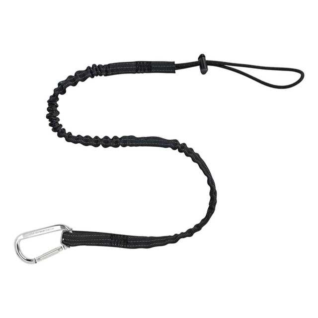 ERGODYNE CORPORATION 19202 Ergodyne Squids 3100-BULK Single Carabiner Tool Lanyards, Black, Pack Of 10 Lanyards