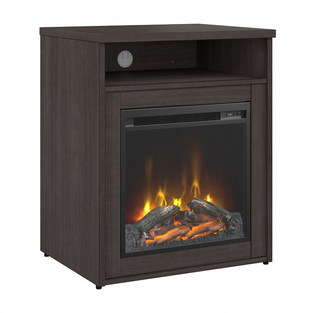 BUSH INDUSTRIES INC. Bush Business Furniture 400S124SGFR-Z  400 Series 24inW Electric Fireplace With Shelf, Storm Gray, Standard Delivery