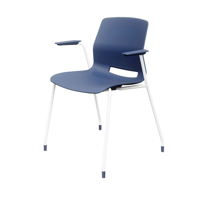 KENTUCKIANA FOAM INC 2701-WH-03 KFI Studios Imme Stack Chair With Arms, Navy/White