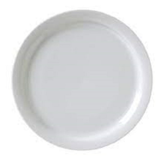 VERTEX CHINA CAT-7 Hoffman Vertex Round China Plates, 7-1/2in, White, Pack Of 36 Plates