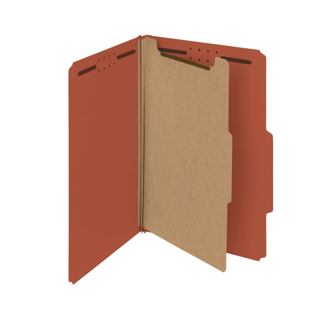 SMEAD MFG CO 18723 Smead Pressboard Classification Folders, 1 Divider, Legal Size, 100% Recycled, Red, Box Of 10 SMEAD MFG CO 18723 Smead Pressboard Classification Folders, 1 Divider, Legal Size, 100% Recycled, Red, Box Of 10