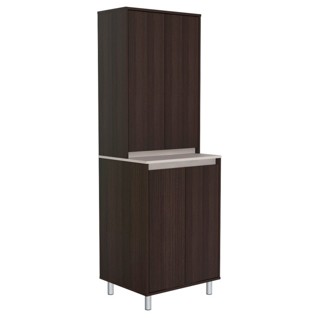 INVAL AMERICA, INC. AL-4113 Inval 71inH Coffee Station Cabinet, Espresso/Ambar Gray