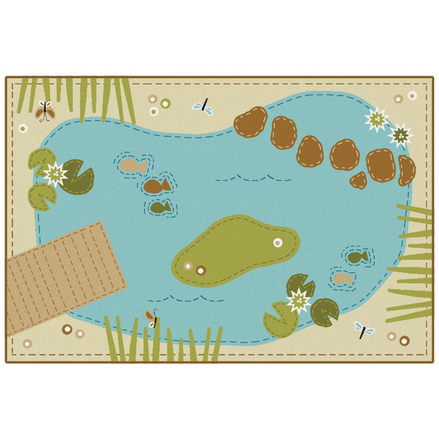 CARPETS FOR KIDS ETC. INC. 73.69 Carpets for Kids KID$Value PLUS Tranquil Pond Activity Rug, 6ft x 9ft, Tan