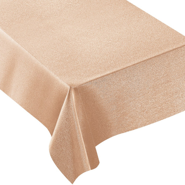 AMSCAN CO INC Amscan 570529.143  Metallic Fabric Table Cover, 60in x 104in, Rose Gold