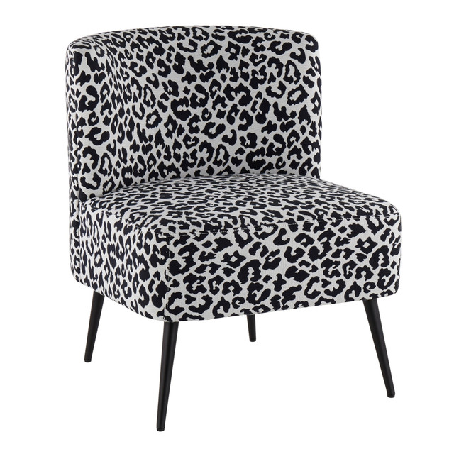 LUMISOURCE, LLC LumiSource CH-FRANLEP BKBK  Fran Slipper Chair, Black/Black Leopard