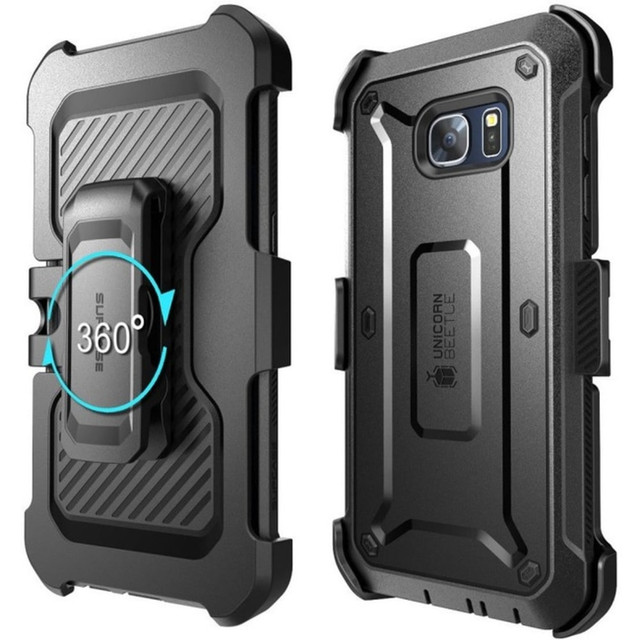 CONTEMPORARY IMPORTS, INC. S-S7E-UBP-BK i-Blason Unicorn Beetle Pro Carrying Case (Holster) Smartphone - Black - Impact Resistant, Shock Resistant, Dust Resistant Port, Debris Resistant Port - Polycarbonate, Thermoplastic Polyurethane (TPU) - Belt Cl