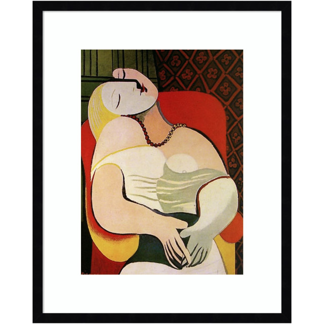 UNIEK INC. A42705345490 Amanti Art The Dream 1932 by Pablo Picasso Wood Framed Wall Art Print, 21inW x 26inH, Black