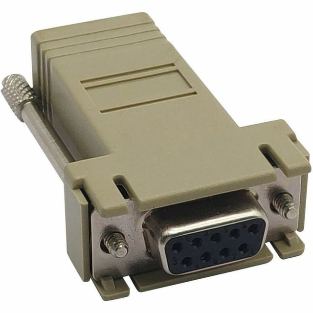 Versatile Connectivity. The adapter features a 9-pin D-Sub (DB-9) female connector paired with an RJ-45 female connector, enabling compatibility with a range of serial devices.  Secure Connection. Equipped with thumbscrews, this modular serial adapter ensures that connections remain secure and stable during use, minimizing any risk of disconnection.