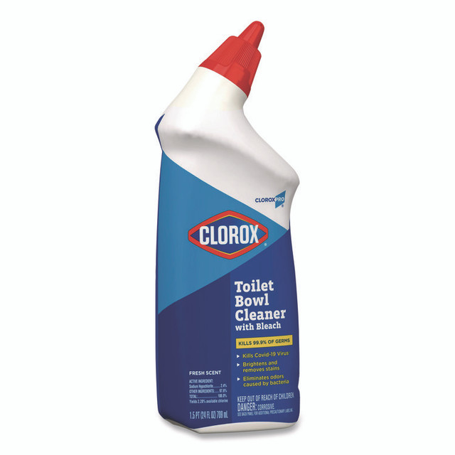 CLOROX SALES CO. 00031CT Clorox Pro Toilet Bowl Cleaner with Bleach, Fresh Scent, 24 oz Bottle, 12/Carton