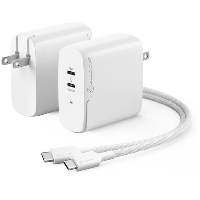 ALOGIC USA WCG2X68-US ALOGIC 2X68 Rapid Power 68W GaN Charger - ALOGIC 2X68 Rapid Power 68W GaN Charger - Includes 2m USB-C Charging Cable ALOGIC USA WCG2X68-US ALOGIC 2X68 Rapid Power 68W GaN Charger - ALOGIC 2X68 Rapid Power 68W GaN Charger - Includes 2m USB-C Charging Cable