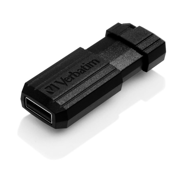 VERBATIM AMERICAS LLC 49063 Verbatim PinStripe USB Flash Drive, 16GB, Black VERBATIM AMERICAS LLC 49063 Verbatim PinStripe USB Flash Drive, 16GB, Black